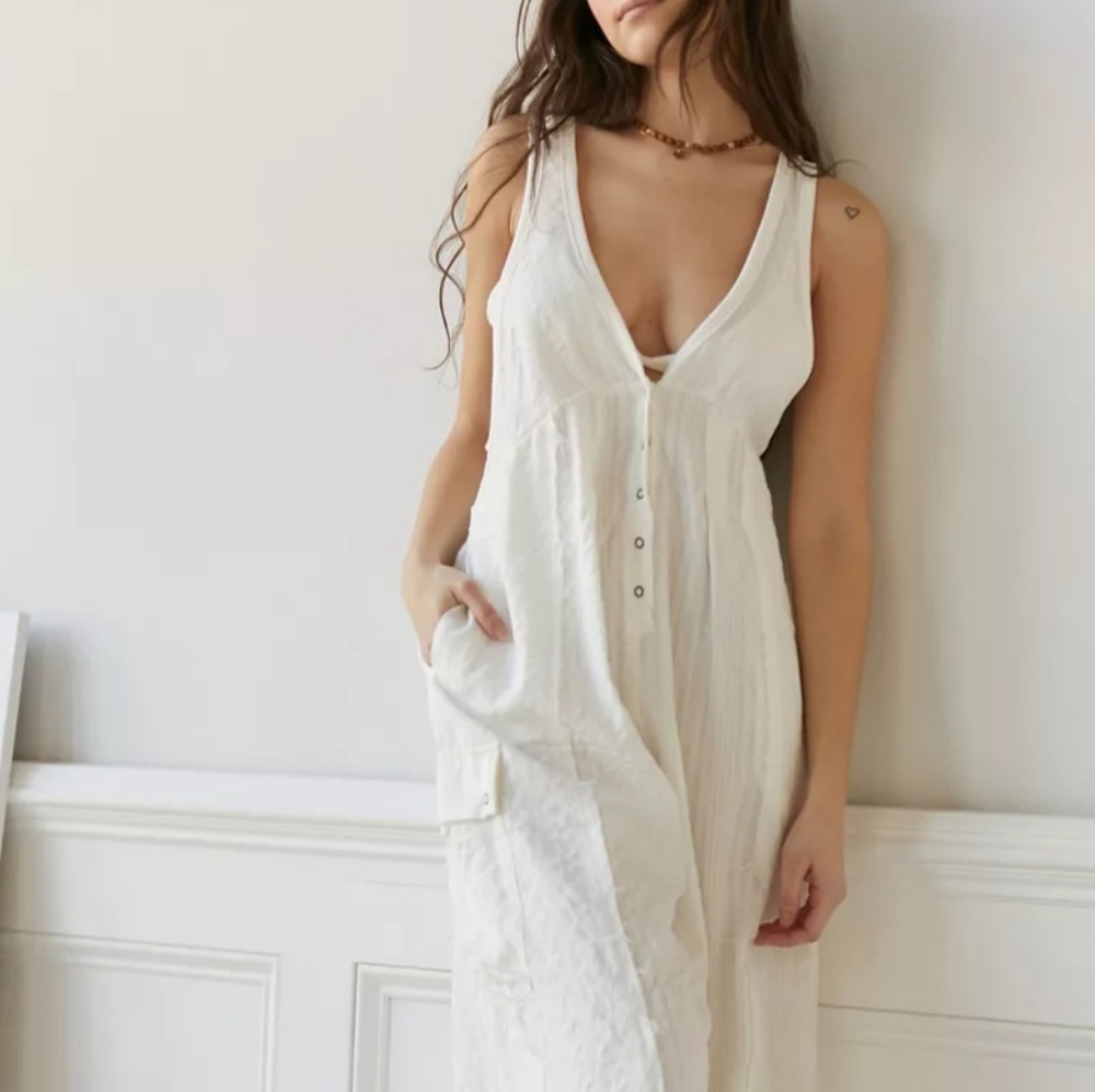 NWT OUT FROM UNDER URBAN OUTFITTERS LINEN JUMPAUIT.